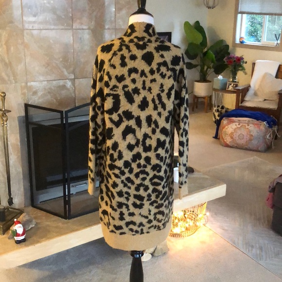 BP. XSmall Cheetah Print Long Cardigan - Picture 4 of 9